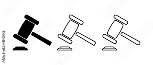 Judge hammer icon. Justice concept. Vector EPS 10. Isolated on white background