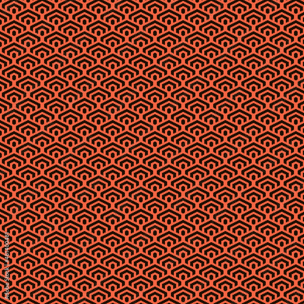 simple vector pixel art red and black seamless pattern of minimalistic geometric scaly hexagon pattern in japanese style simple vector pixel art red and black seamless pattern of minimalistic geometric scaly hexagon pattern in japanese style