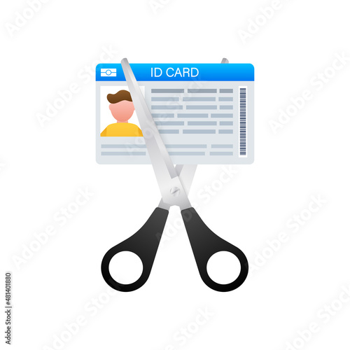 Realistic icon with broken plastic id card on transparent background. Credit card icon. Realistic vector. Flat vector.