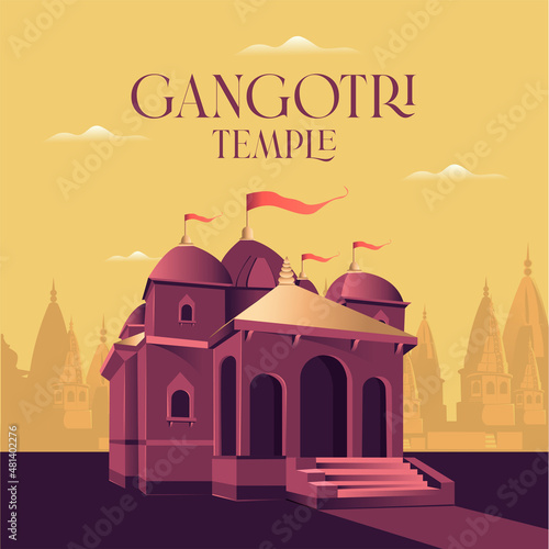 Gangotri Temple the origin of the River Ganges and seat of the goddess Ganga
 photo