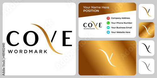 Beauty wordmark logo design with business card template.