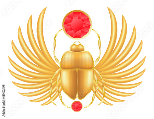 scarab symbol of ancient egypt vector illustration