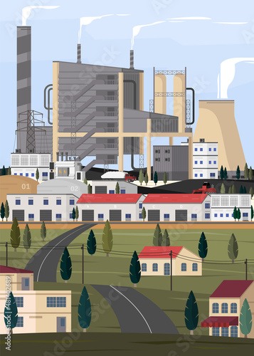 the coal energy, coal power plant supply electricity to the factory and city
