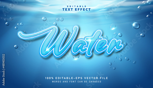 3D Water text effect - Editable text effect