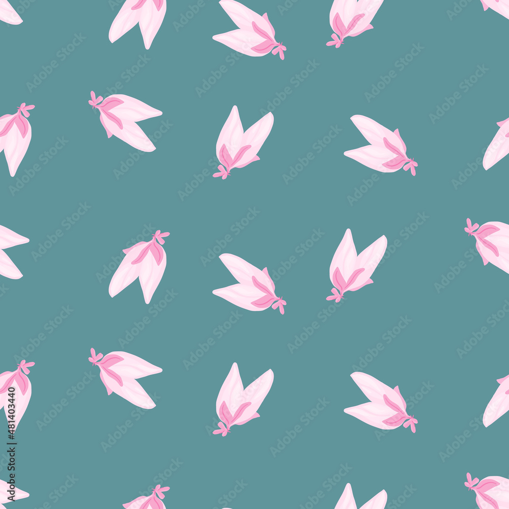 Buds flower seamless pattern. Decorative floral background.
