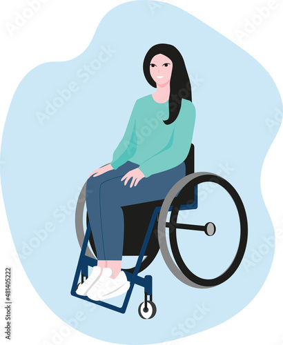 young asian woman sitting in a wheelchair