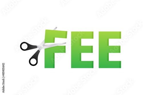 Fee scissors icon isolated on white background. Vector icon.