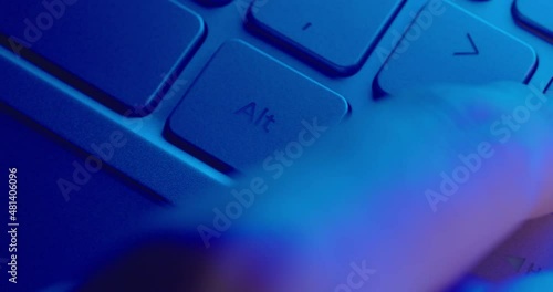 Close-up. Pressing a question button on a computer keyboard. Prores HQ.