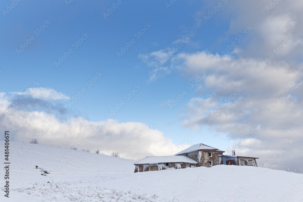 chaume des Vosges en hiver