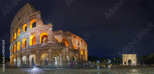 Colosseum in Rome at night - great panorama