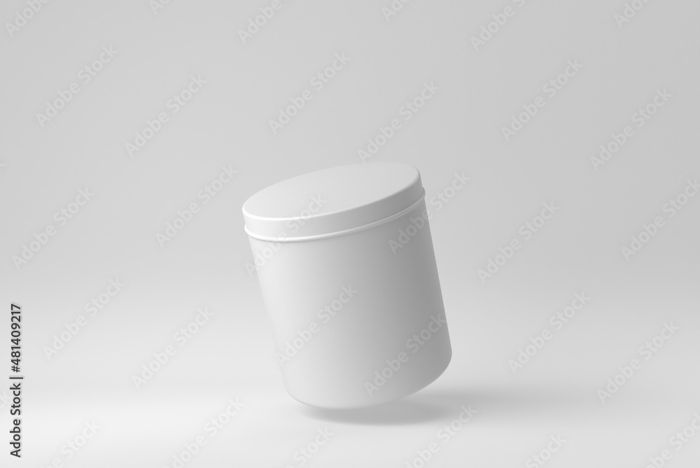 Round box on white background. Design Template, Mock up. 3D render. Round box on white background. Design Template, Mock up. 3D render.