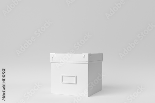 White box on white background. Design Template, Mock up. 3D render. © FugaStudio