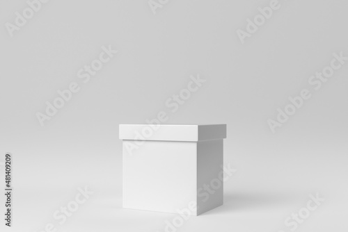 Packaging boxes on white background. Design Template, Mock up. 3D render.