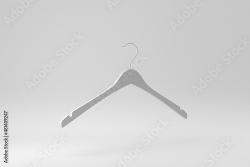 Coat hanger on white background. Paper minimal concept. 3D render. photo
