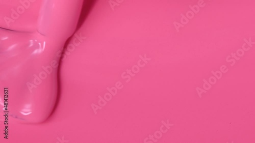 Pink gel nail polish. brush movement. Manicure cover photo