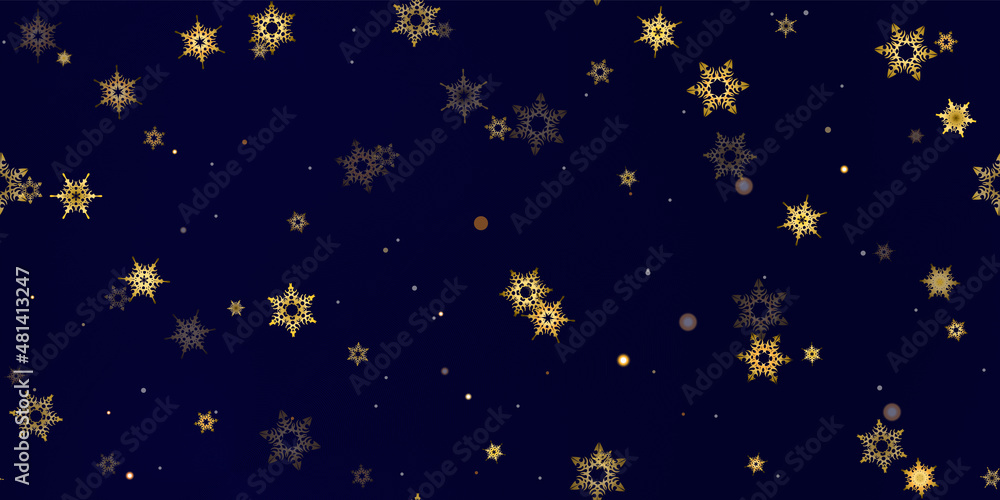 Gold Falling Snowflakes seamless pattern. Gold Falling Snowflakes seamless pattern.