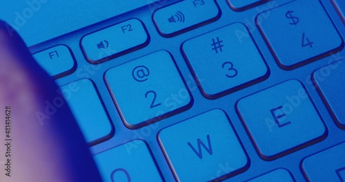 Close-up. Pressing the ESC button on the computer keyboard. Prores HQ.