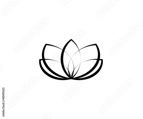 Blooming lotus on a white background. Vector illustration.