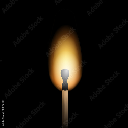 Burning match - flaming matchstick