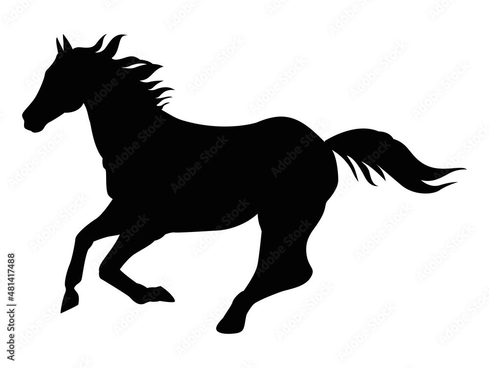 horse running silhouette