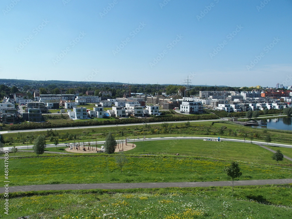 Park and houses at Lake Phoenix in the Dortmund suburb of Hoerde, North Rhine-Westphalia, Germany Park and houses at Lake Phoenix in the Dortmund suburb of Hoerde, North Rhine-Westphalia, Germany