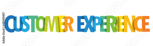 CUSTOMER EXPERIENCE colorful vector typography banner