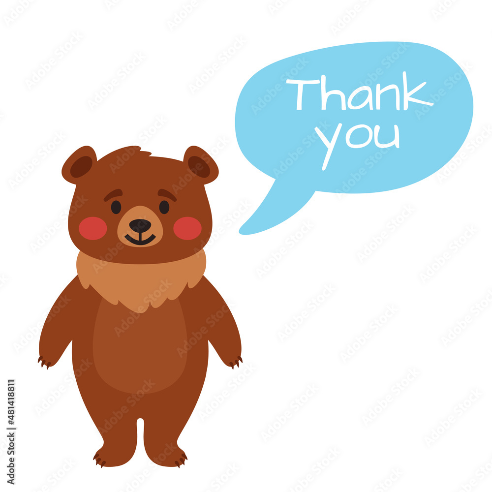 Obraz premium cartoon style illustration of a cute bear.