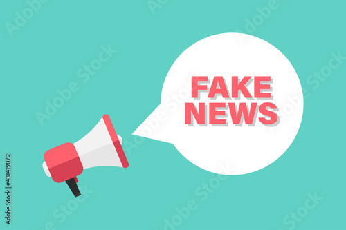 Megaphone and fake news vector illustration