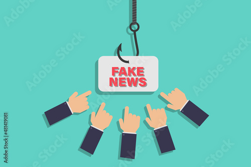 Baiting people with fake news vector illustration