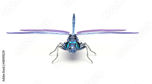 3D concept of flying robot, dragonfly drone