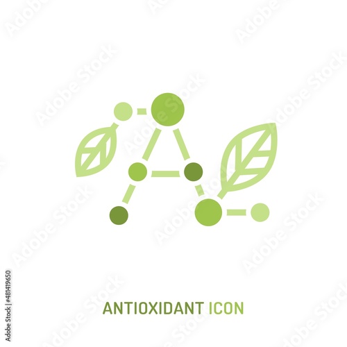 Antioxidant icon. Healthy eating, antiaging dieting vector illustration