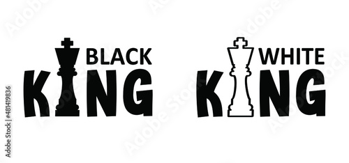 Chess figure of the king chess board. Setup Vector icon or pictogram. Flat style the starting positions figures pieces.