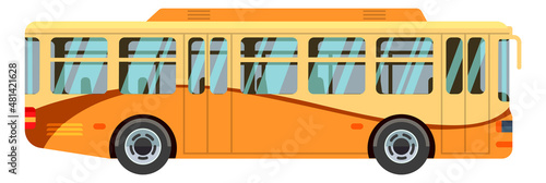 Yellow bus icon. Public city or school transport