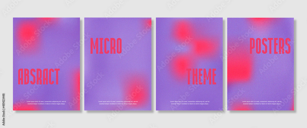 Set of abstract grain seed textured blurred gradient templates Set of abstract grain seed textured blurred gradient templates