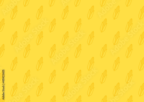 Corn icon. Corn doodle pattern wallpaper. Corn on white background.