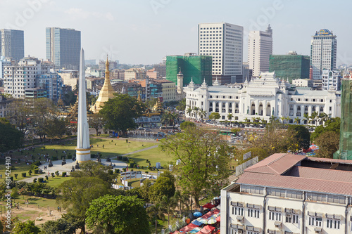 Overlooking Yangon, the capital of Myanmar photo