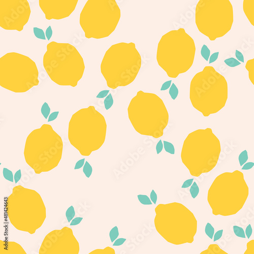 Seamless pattern with lemons