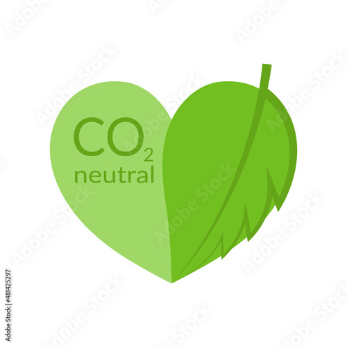 CO2 neutral stamp - carbon emissions free, label