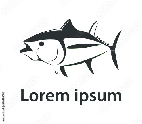 tuna, which lives in the sea. simple fish logo vector