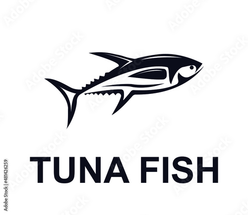 tuna  which lives in the sea. simple fish logo vector