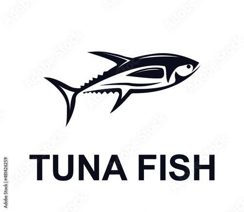 tuna, which lives in the sea. simple fish logo vector