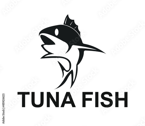 tuna, which lives in the sea. simple fish logo vector