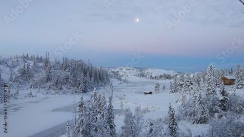 Winter panorama from a cabin in Norway