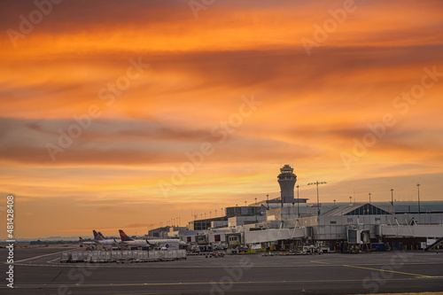 Airline passenger loading terminal at Portland International airport