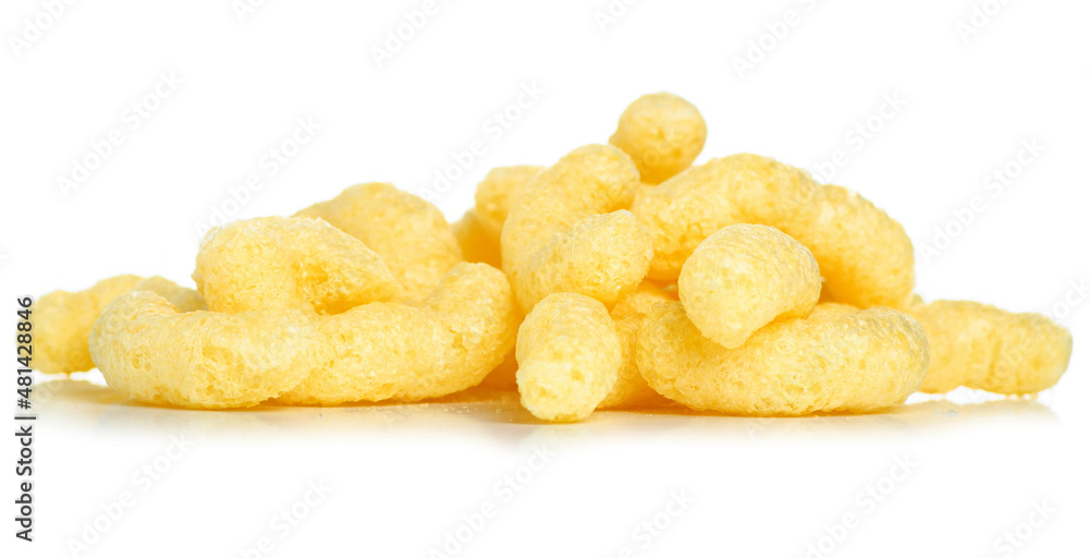 Pile of corn sticks on white background isolation Pile of corn sticks on white background isolation