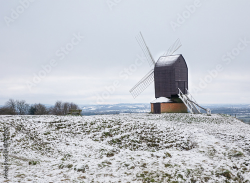 The windmill on the hill at Brill  Oxfordshire on a snowy day.