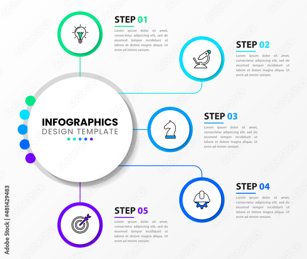 Infographic template with icons and 5 options or steps. Technology concept Infographic template with icons and 5 options or steps. Technology concept