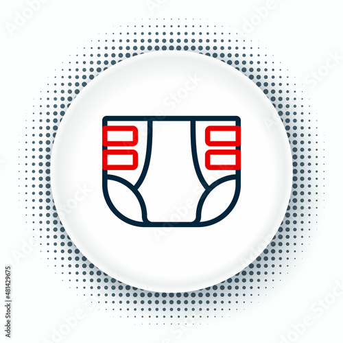 Line Adult diaper icon isolated on white background. Colorful outline concept. Vector