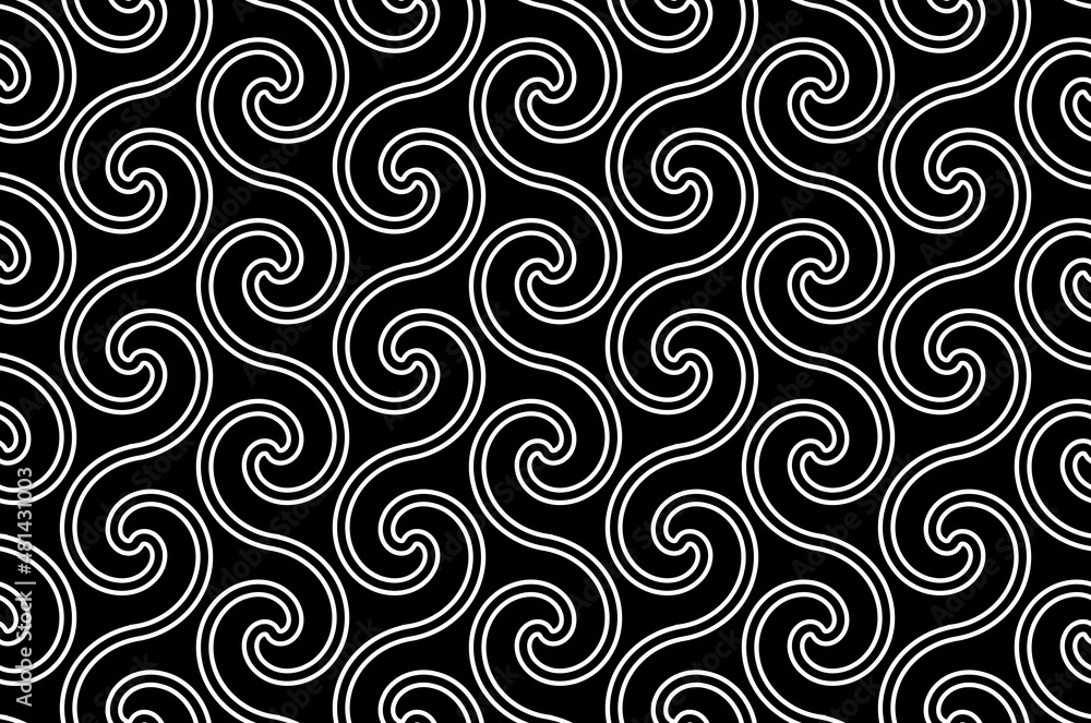 The geometric pattern with wavy lines. Seamless vector background. White and black texture. Simple lattice graphic design The geometric pattern with wavy lines. Seamless vector background. White and black texture. Simple lattice graphic design