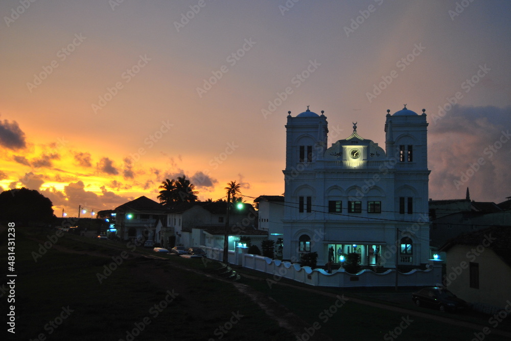 Sunset. Architecture. Sri Lanka. Halle.